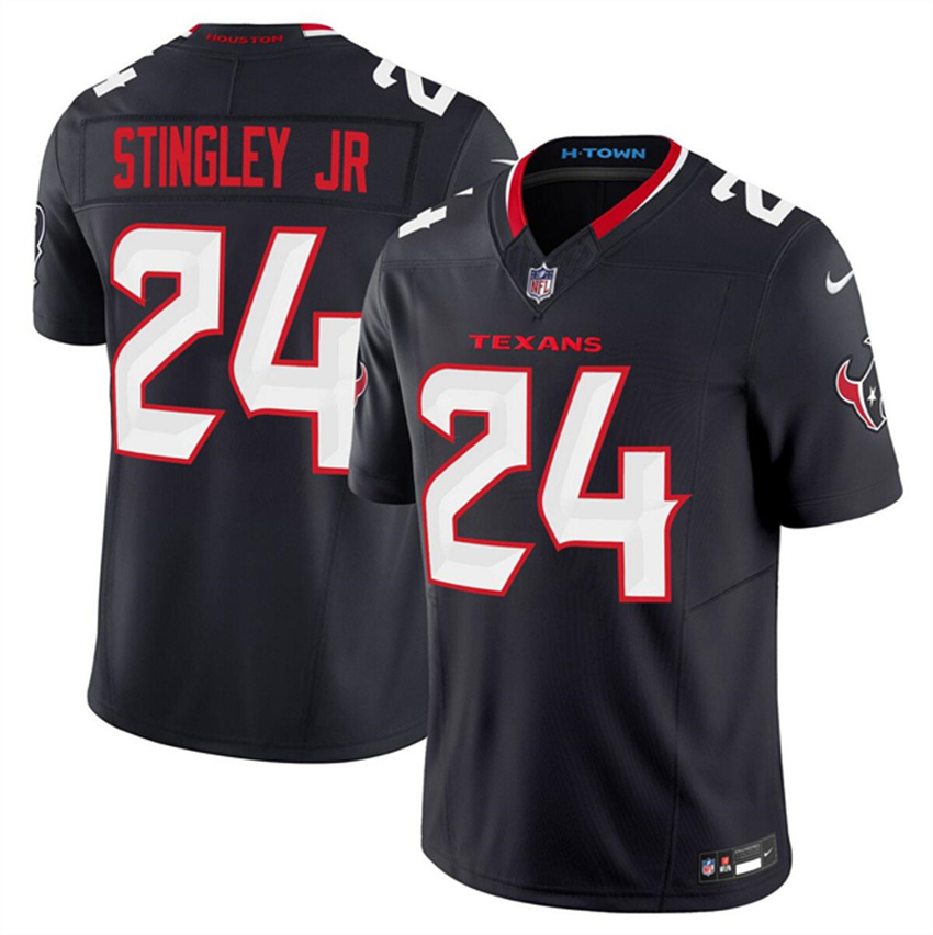 Men's Navy Houston Texans #24 Derek Stingley Jr. 2024 Vapor F.U.S.E. Limited Stitched Jersey